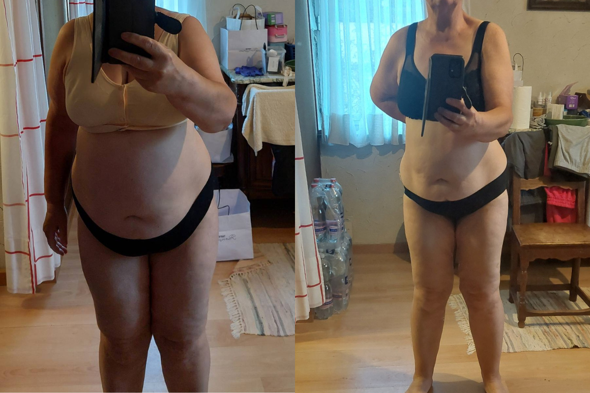 Transformarea Corina, 58 de ani, înainte și după: −17,5 kg în 4 luni